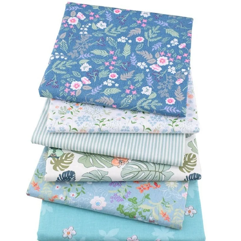 

New All Cotton Twill Printed Fabric DIY Hand Patchwork Group 6 / 7 / 8 Pieces Cartoon Floral Fabric