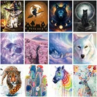 Алмазная живопись 5D сделай сам, Набор для вышивки крестиком с деревом, алмазная вышивка, мозаика, пейзаж, животное, тигр, украшение для дома, рождественский подарок