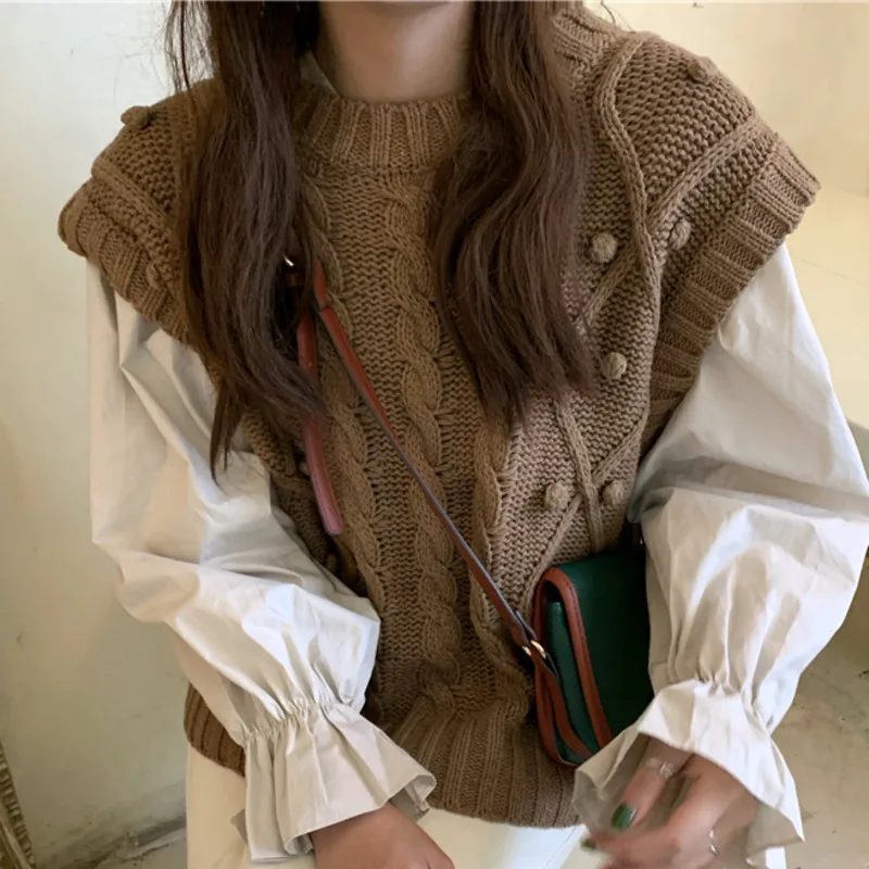 Твист жилет женский ранний 2021 Топ ленивый Свободный Повседневный тонкий модный |