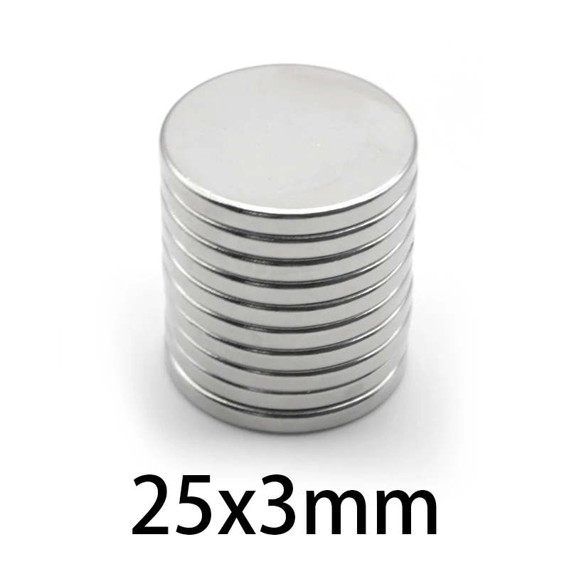 

5-100pcs N35 Round Powerful Magnetic Magnets 25mm*3mm Neodymium Magnet Disc 25x3mm Permanent Magnet 25*3 mm