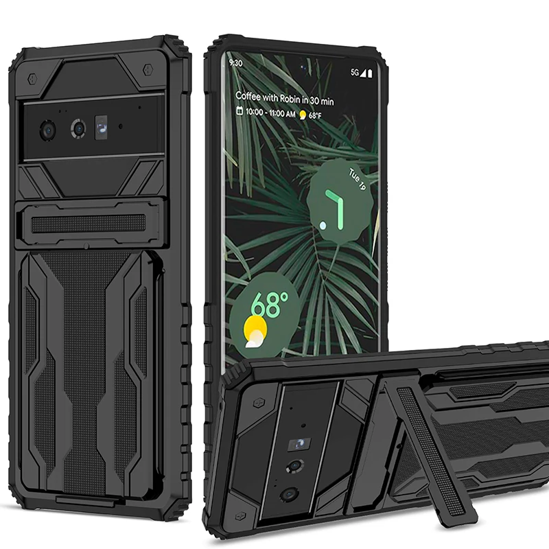 

Shockproof Armor Case For Google Pixel 6 Pro Cases Cover For Google Pixel 6 Card Slot Phone Bracket Holder Stand Cases Bumper