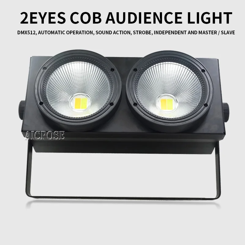 2 глаза 2x100 Вт LED COB DMX сценический эффект поворосветильник свет холодный и теплый
