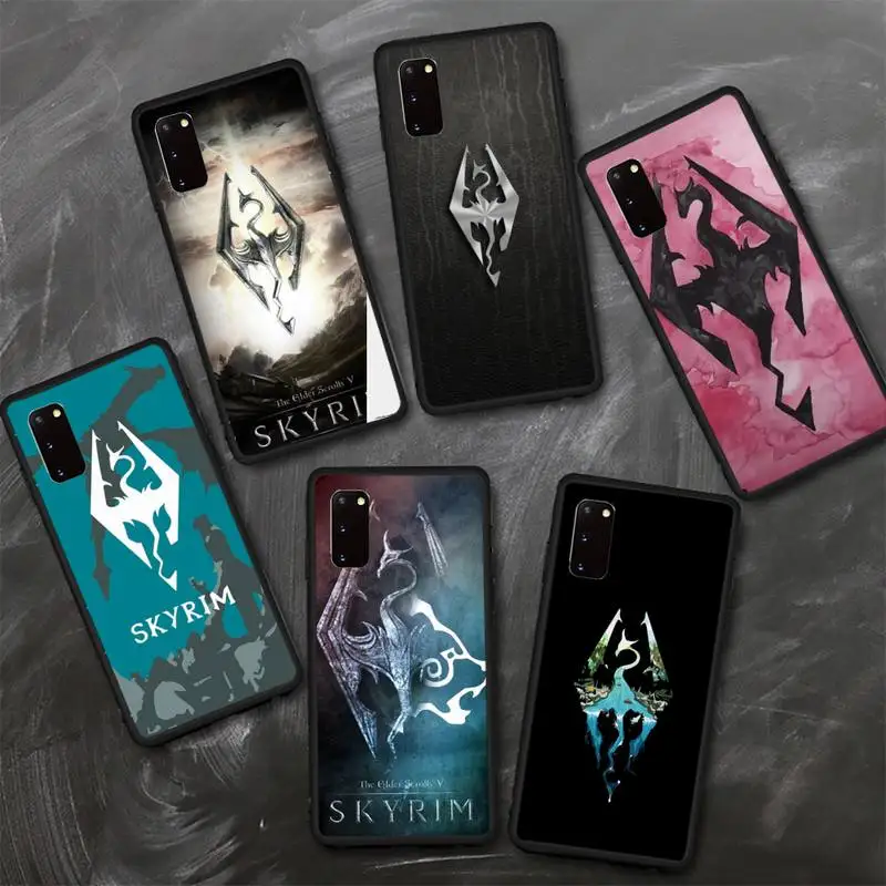 

Skyrim Logo Phone Case For samsung Galaxy J6 J7 J8 prime note 8 9 10 20 lite plus pro ultra Cover
