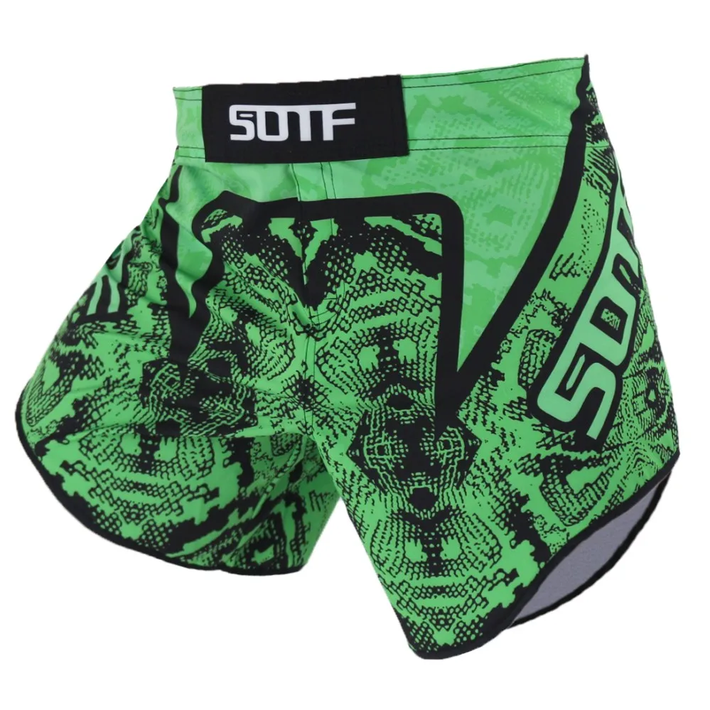 

SOTF Green Lines Breathable Fierce MMA Fight Shorts Tiger Muay Thai Kickboxing Sanda Shorts muay thai clothing mma boxing short