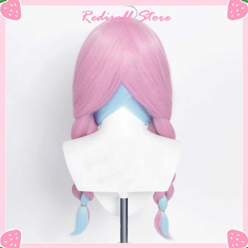 VTuber Minato Aqua парик смешанные синие Розовые косы девушки двойной хвост Youtuber Косплей