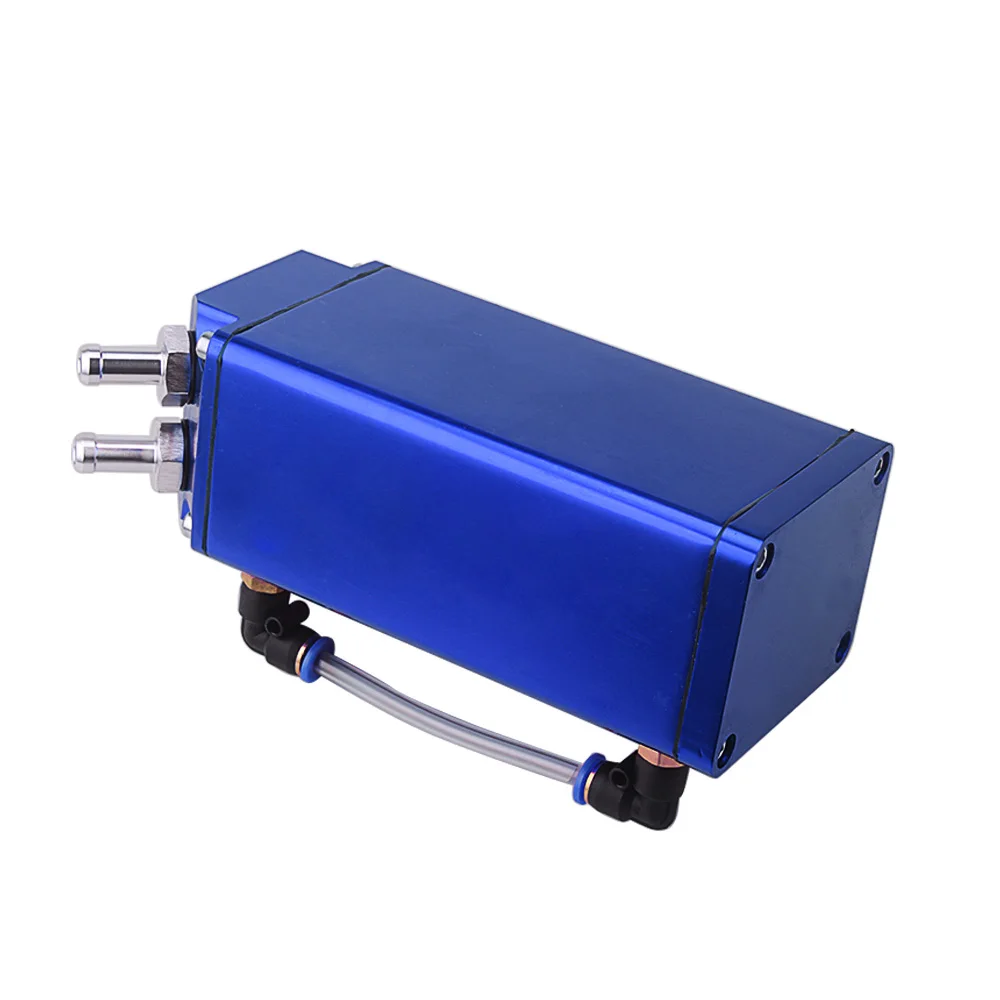 Square 0.75L Universal Billet Aluminum Racing Engine Oil Fuel Catch Reservoir Tank Can With Hose Lndicator Logo RS-OCC004 | Автомобили и