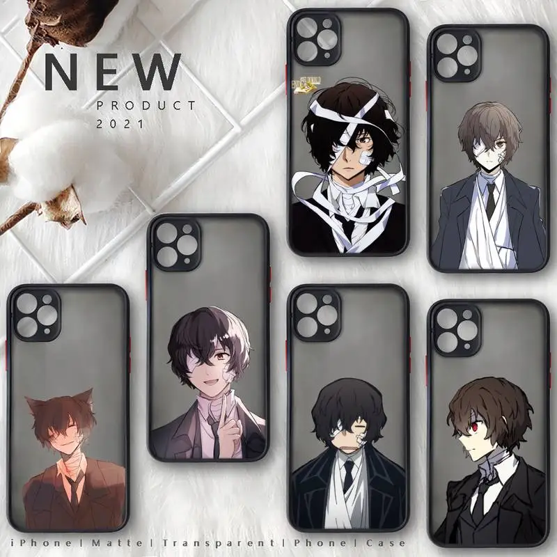 

Bungo Stray Dogs Phone Case black matte transparent For iPhone 7 8 x xs xr 11 12 pro plus mini max Clear Funda