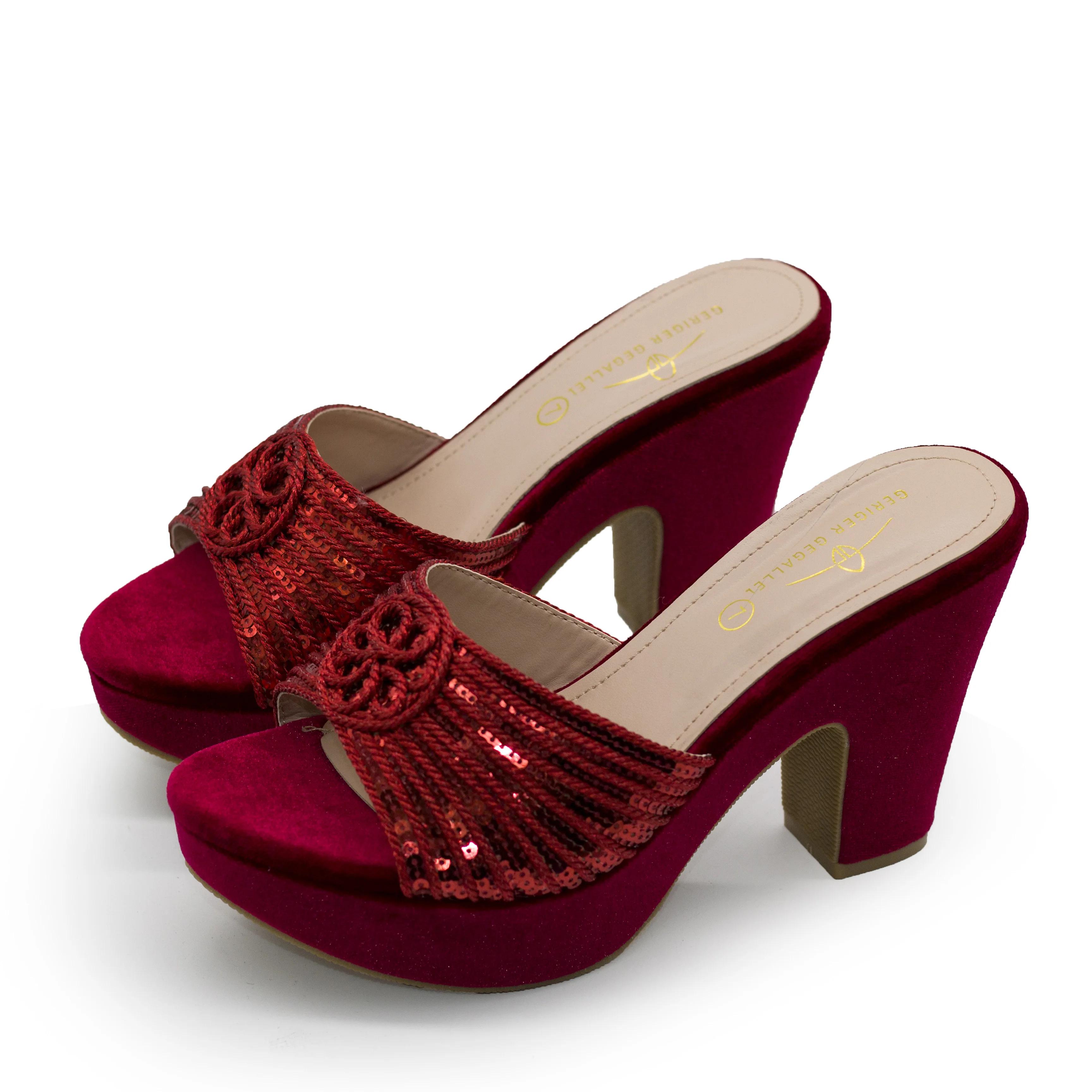 2022 Female Footwear Plus Size 41 42 Knotted Chunky Heels African Wedding Sandals Platform Shoes High Heels Mules Sandals Women