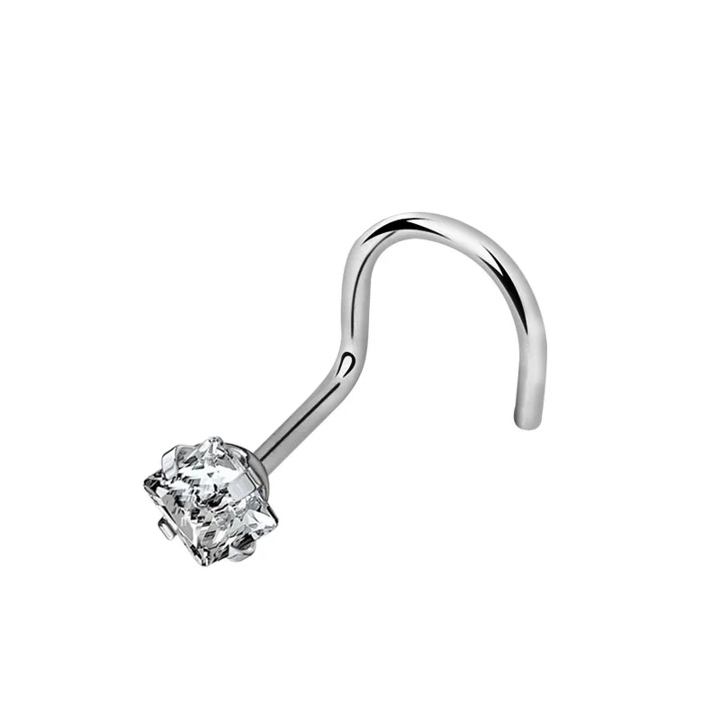 4 шт./лот формы кольцо для носа со стразами 20 г хирургическая сталь витые шпильки