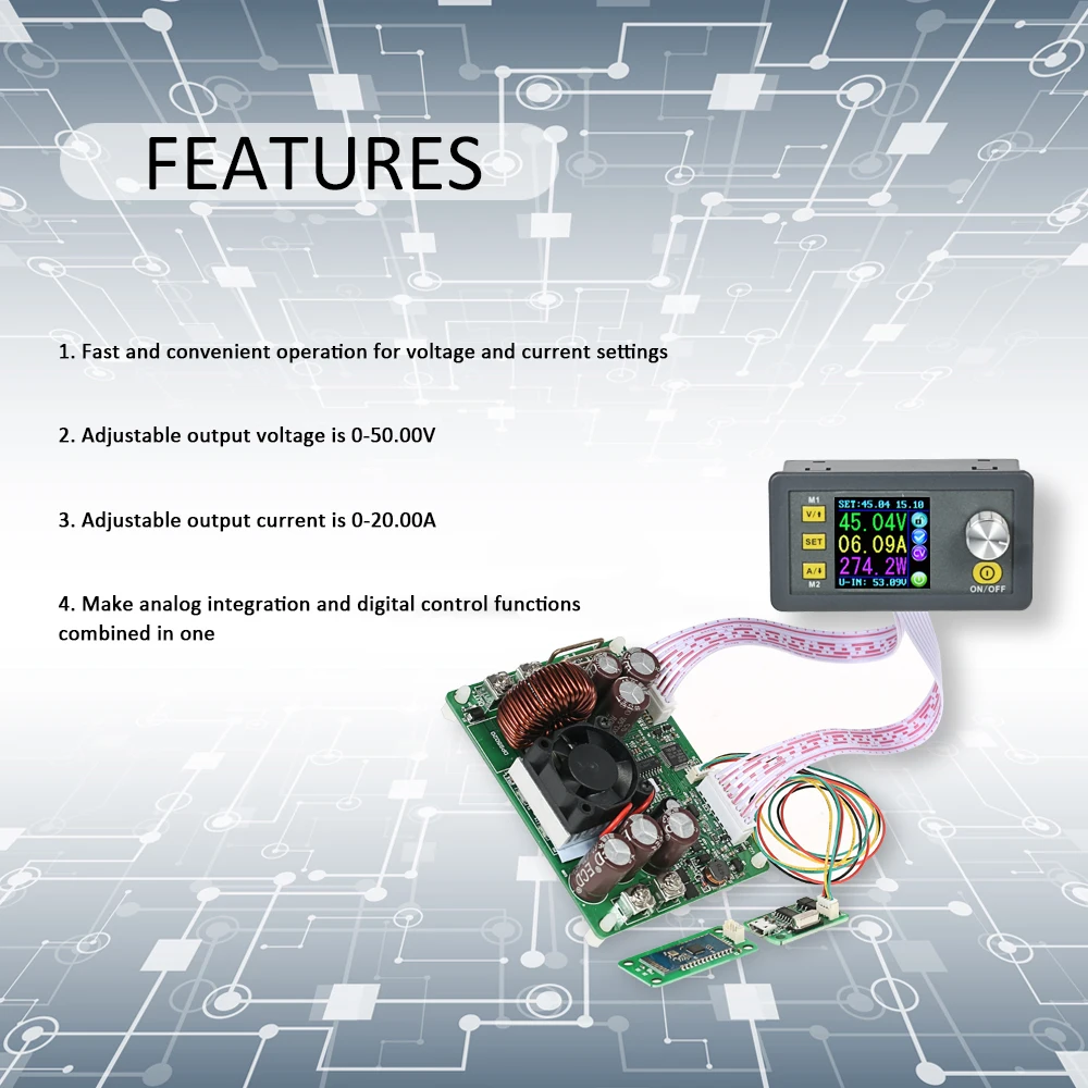 ЖК цифровой программируемый блок питания с регулятором напряжения постоянного