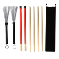 drumstick wooden drumstick set 1 pair of drum line brush drum stick brush and 1 pair of stick drum brush