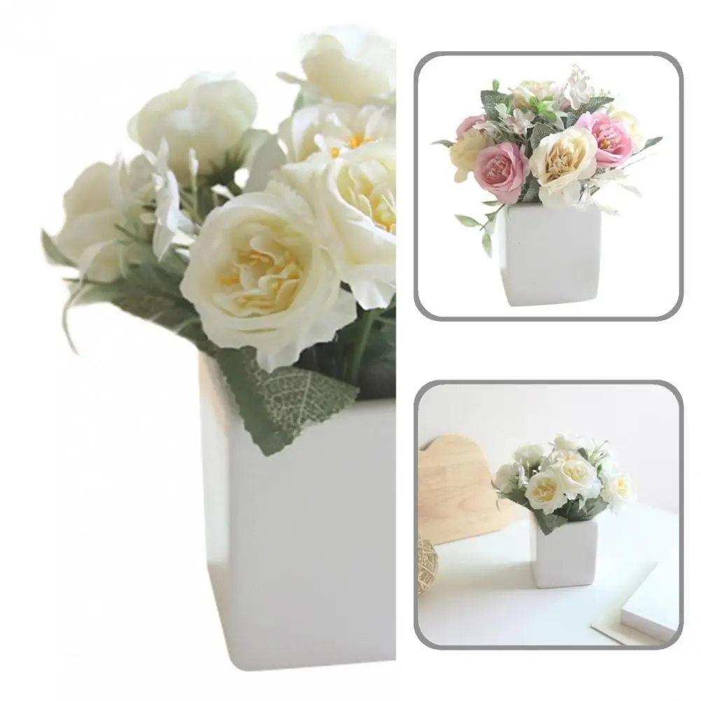 

Realistic Looking Lightweight Bride Wedding Artificial Rose Flower for Office