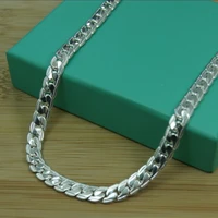 babyllnt 925 silver color 5mm full sideways necklace 182024 inch chain for woman men fashion wedding engagement jewelry gif