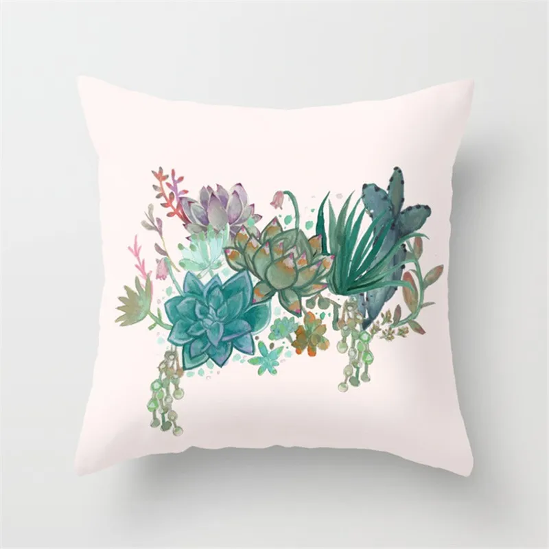 Подушка Чехол суккулентные растения Печатный чехол для подушки диван-кровать SUB