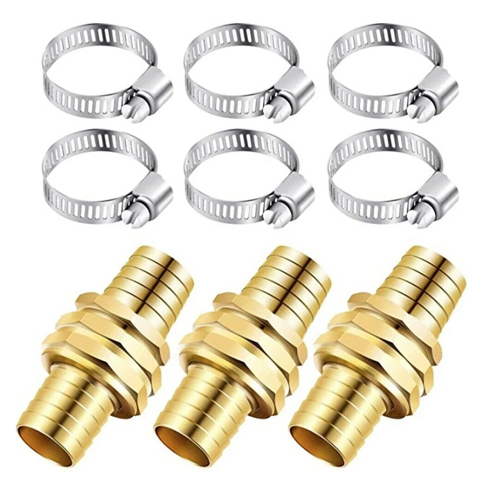 

3Pcs 5/8 Inch Garden Hose Repair Male Female Joint Connectors with 6 Clamps