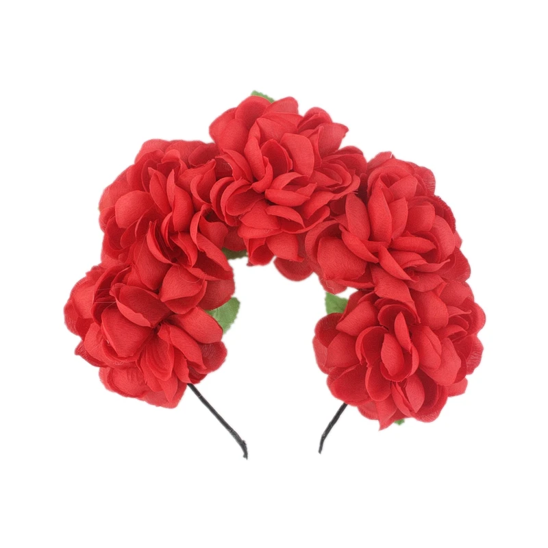 Многоцветный Хэллоуин имитация цветка розы Венок повязка на голову эластичная