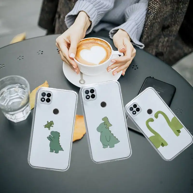

Little dinosaur cute cartoon animal Phone Case Transparent for Xiaomi redmi note 8 9 10 11 t lite pro ultra mix 4 K40