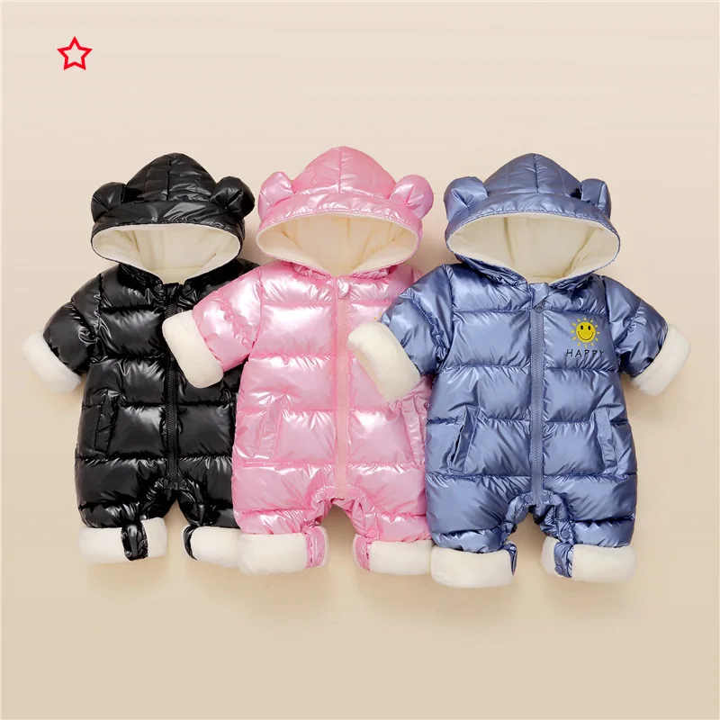 

Winter New Born Velvet Coat Children Clothes Waterproof Romper For Girl Boy Jumpsuit Cotton Overalls Kids Costume Infant Clothes
