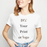 customized print t shirt women your own design brand logopicture custom female t shirt tshirt femme tops