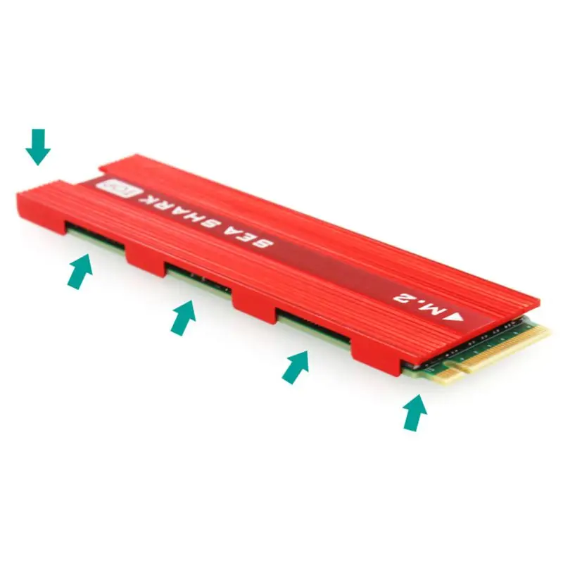 Алюминиевый лист теплоотвод NVME NGFF M.2 U.2 теплоотвод теплопроводность силиконовый вафельный кулер Q39D