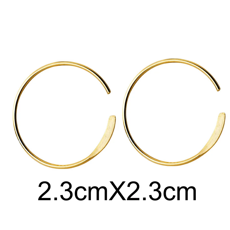 Gold 2.3cm Trusta, 925 пробы, серебряные серьги-кольца, каффы для ушей, клипсы, S925 серьги, подарок для женщин, девушек, подростков, хорошее ювелирное изделие, DS1467 - Окраска металла: Gold 2.3cm