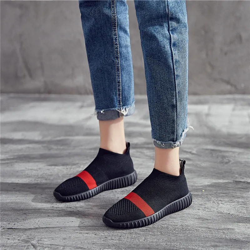 

Women Shoes Sock Sneakers Fashion Women Vulcanize Shoes Female Air Mesh Sneakers Flat Casual Tenis Feminino Big Size 42