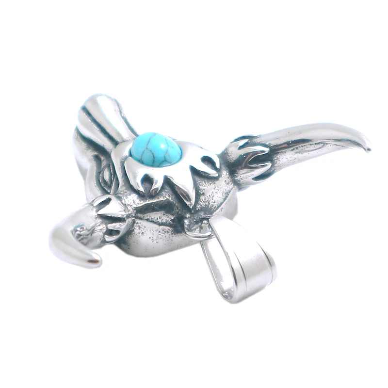 Классический винтажный кулон в виде головы вола из нержавеющей стали 316L |