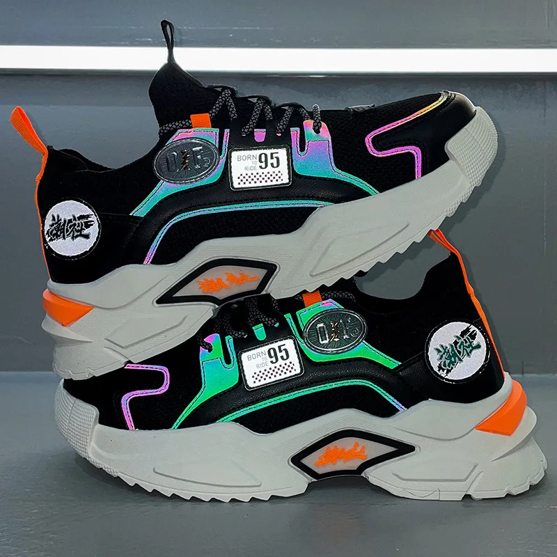 

Spring Man Casual Shoes Reflective Height Increasing Sport Outdoor Men Sneakers Autumn Breathable Sapatos Masculino Footwears 44