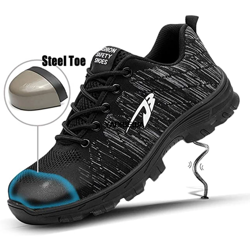 

Защитная Рабочая обувь со стальным носком для мужчин и женщин, рабочие кроссовки для промышленного строительства, защита от ударов, мужские...