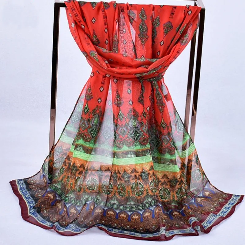 Новые женские шарфы длинные шифоновые накидки пончо пляжные фломастерские