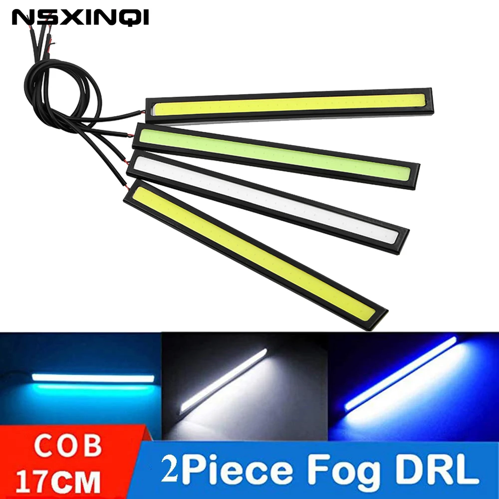 

NSXINQI 2pcs 17CM COB DRL LED Daytime Running Light Auto External For Universal Car Waterproof Lights Bars Fog Lamp