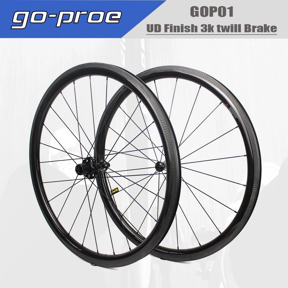 Карбоновые колеса Go proe 700C бескамерные велосипедные 38 мм 50 60 82 UD Finish 3k с саржевым