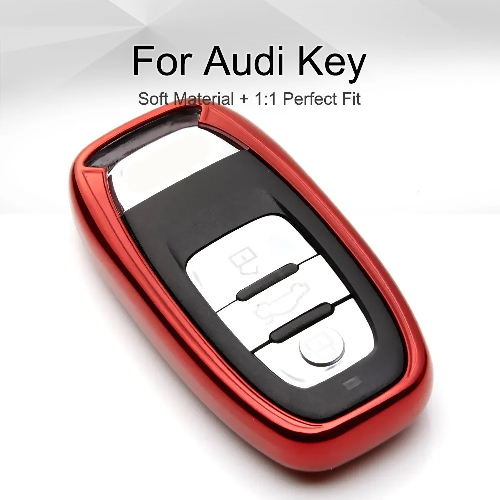 NEW Key Case For Audi A4 A4L B7 B8 A6 A5 A7 A8 Q5 S4 S5 S6 Q7 S7 S8 A6L A8L 2016 Keychain Cover 6 Color TPU fob Shell Holder | Автомобили