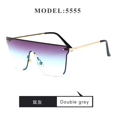 

One-piece frameless sunglasses tide ladies 2021 new fashion sunglasses women's metal goggles sunglass