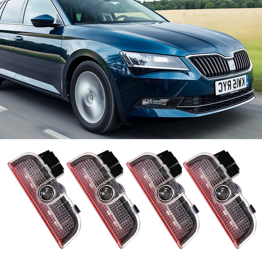 Светодиодные Автомобильные двери под Декор огни для Skoda Superb 2009 2019 Авто Логотип