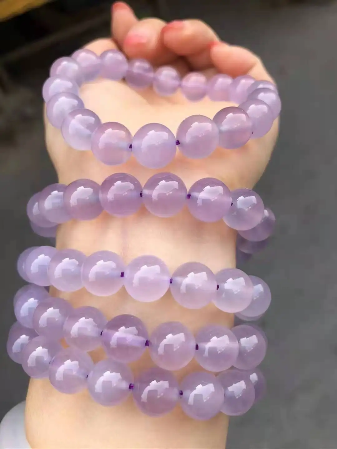 

Natural 5A top Chalcedony Real jade bracelet violet jade beads bracelets women jade jewelry jadeite jade bangles