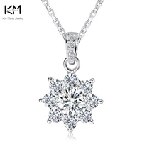 kiss mandy luxury crystal snowflake pendantsnecklaces genuine 925 sterling silver necklace gift for women sn44