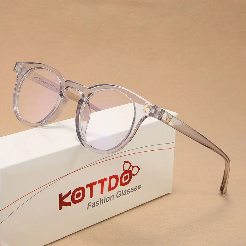 Очки KOTTDO мужские круглые винтажные модные пластиковые очки с прозрачными