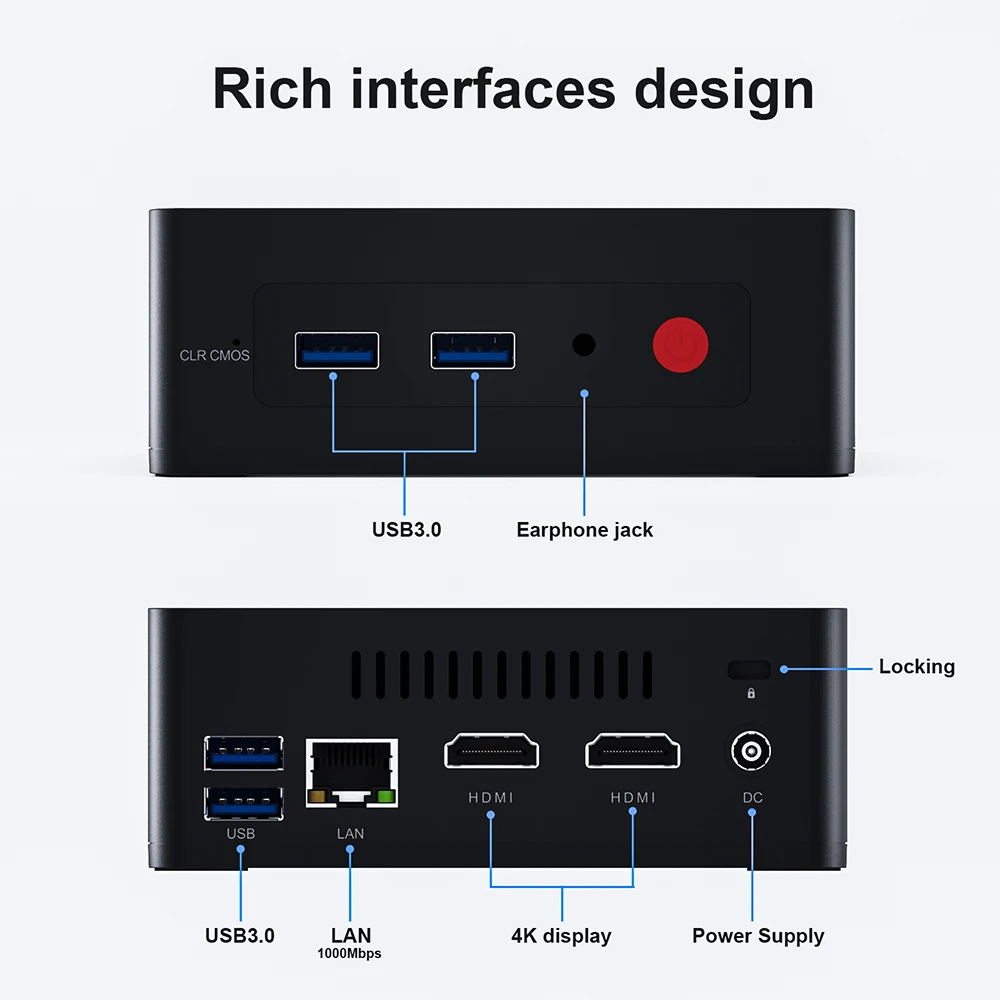 Мини-ПК Beelink GK Mini Windows 10 Pro 2021 года Intel Gemini J4105 J4125 DDR4 8 ГБ ОЗУ 128 Гб SSD 5 8G WiFi 1000M BT4.0 4K