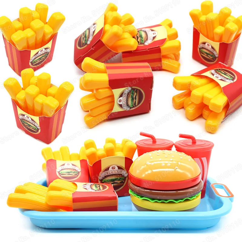 Мини-фри притворяйтесь играйте в миниатюрный гамбургер развивающие игрушки для