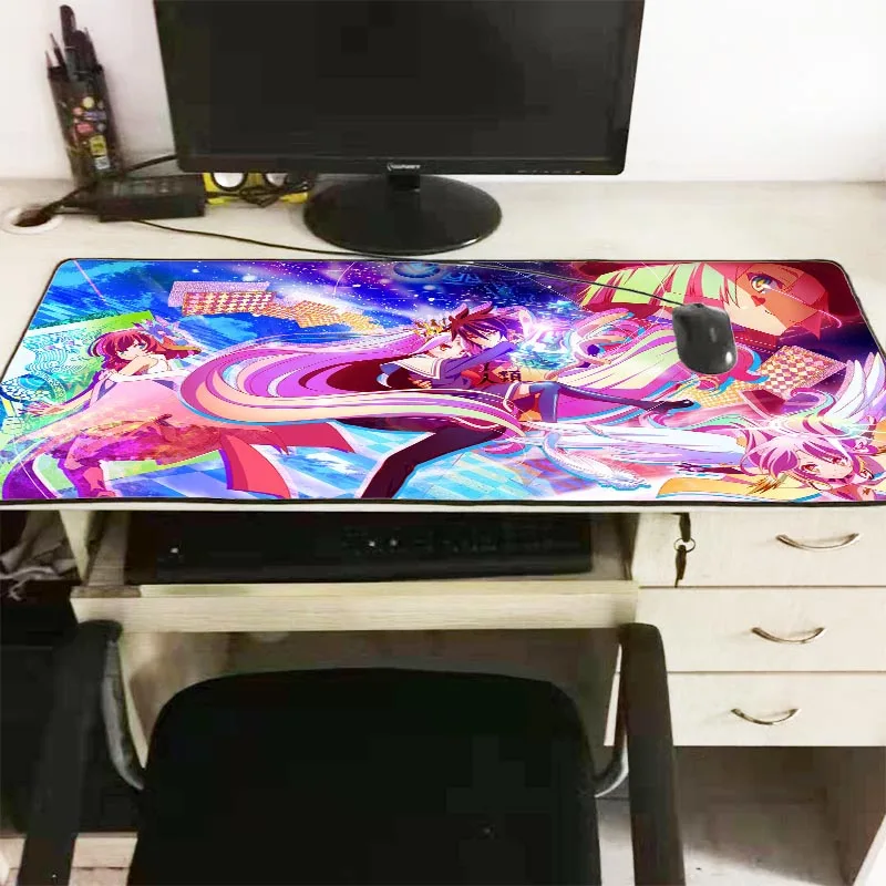 NO Game No Life Anime Large Mouse Pad Mousepad Natural Rubber Gaming Table Mat with Locking Edge for CSGO DOTA 2 | Компьютеры и офис