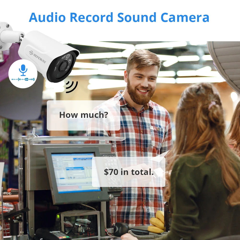 Defeway 3.0MP Открытый Всепогодный HD Высокое разрешение видеонаблюдения POE IP камера