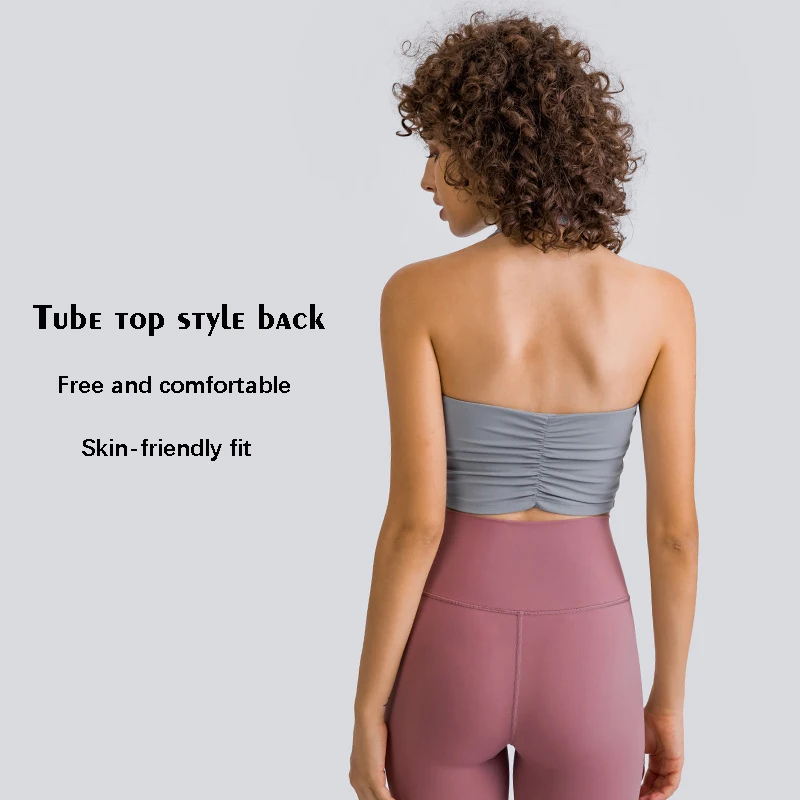 Women's Bra Top Women Gym Fitness Sports Bra Without Bones Harness Tube Cropped Underwear Push Up Female Bra with Free Shipping