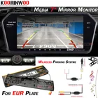Koorinwoo Беспроводная рамка для номерного знака ЕС камера 4 ИК FM дисплей 7 дюймов Автомобильный монитор зеркало Bluetooth MP5 Автомобильная камера заднего вида