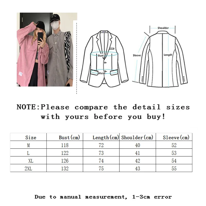 

Vangull Corduroy Vintage Turn-down Collar Women Shirts Spring Autumn New Long Female Blouse Tops Workwear Solid Loose Shirts