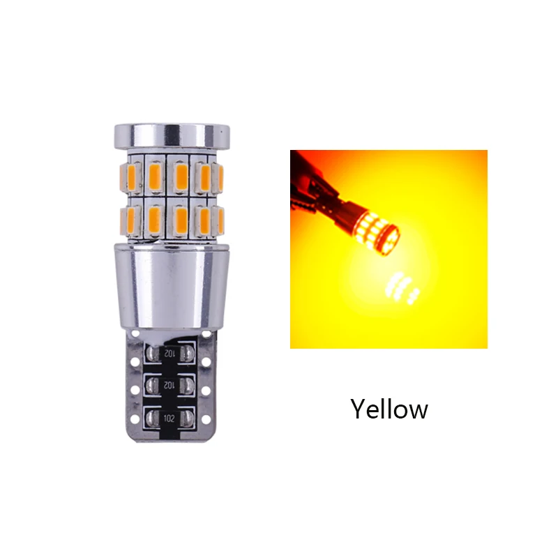 Yellow 1 шт. CANBUS W5W WY5W светодиодный T10 светодиодный интерьер автомобиля свет 501 2825 192 168 30SMD Подсветка приборной панели Клин для лампы свет нет ошибок 12V 6000K - Испускаемый цвет: Yellow
