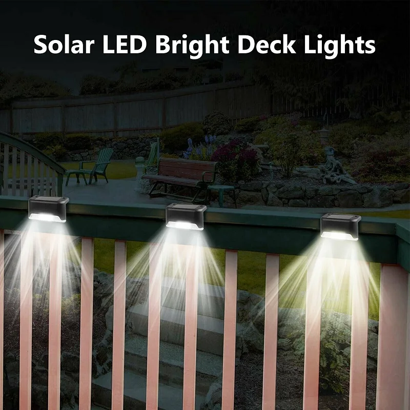 4/8PCS Solar Deck Lights Step Outdoor Waterproof Led Fence Lamp for Patio Stairs Garden Pathway Yard | Освещение