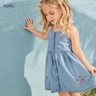 Детское летнее платье для девочек Little maven, темно-синее короткое платье в британском стиле, 2021