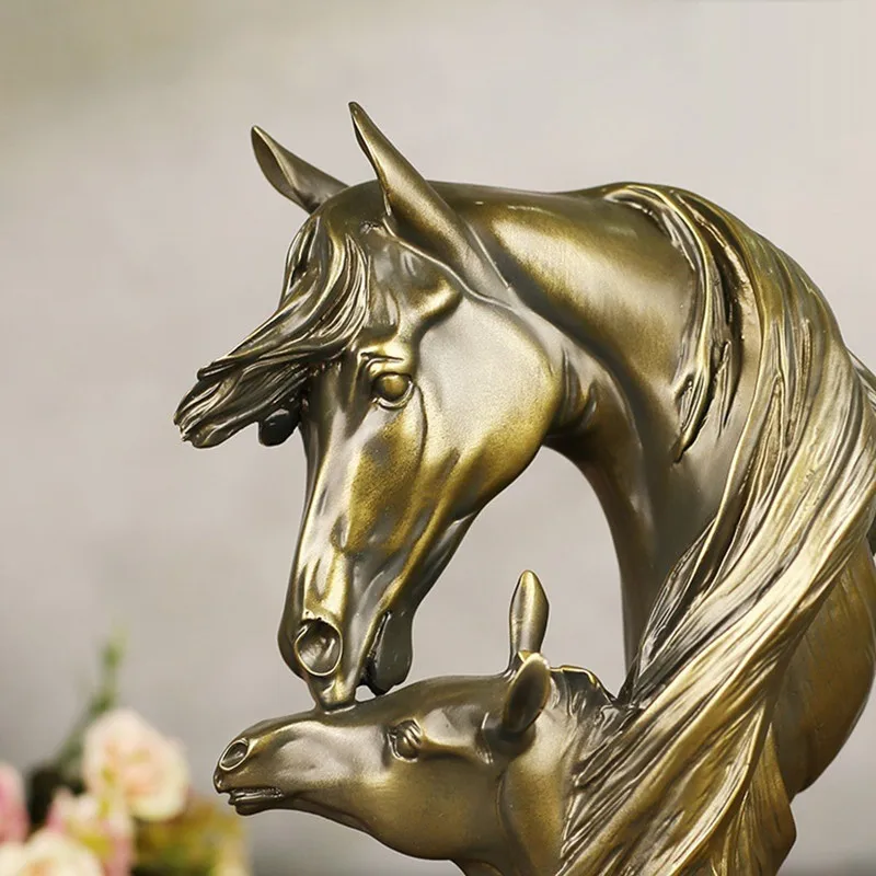 

RETRO HORSE HEAD STATUE BRONZE HORSE ART SCULPTURE ANIMAL FIGURINE RESIN CRAFTS HOME DECORATIONS OPENING GIFT R1394