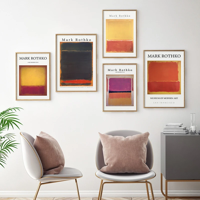 Абстрактный художественный выставочный постер Mark Rothko Картина на холсте